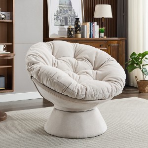 Racxily Oversized Swivel Accent Chair, 360 Swivel Barrel Chair, Papasan Chair for Living Room Bedroom - 1 of 4