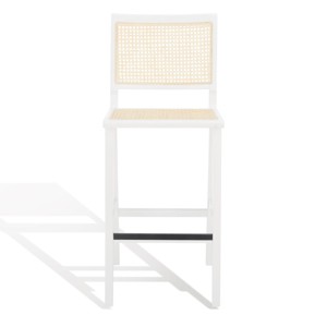 Hattie French Cane Barstool - SFV4140 - White/Natural - Safavieh Couture - 1 of 4