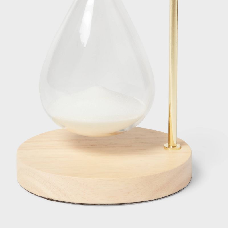 Decorative Hourglass with Rubber Wood Stand Natural Wood - Threshold&#8482;, 4 of 5
