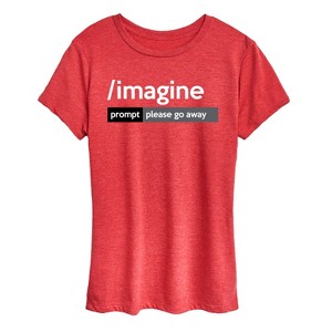 Women's - Instant Message - Ai Imagine Prompt Please Go Away Short Sleeve Graphic T-Shirt - 1 of 4