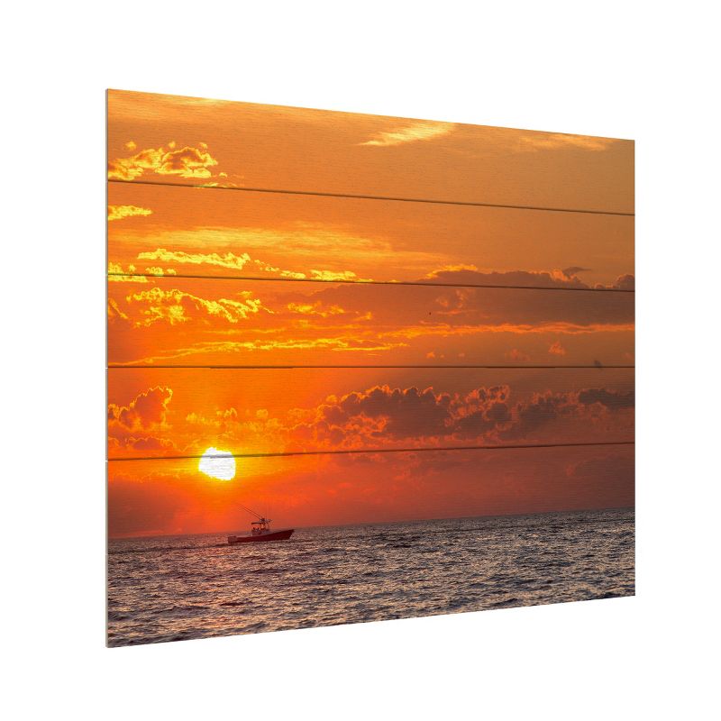 Trademark Fine Art -Jason Shaffer 'Fishing Boat Sunset' Wood Slat Art, 1 of 5