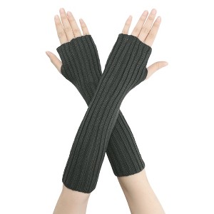 INSPIRE CHIC Acrylic Fingerless Elbow Length Arm Warmers 1 Pair - 1 of 4