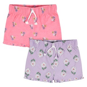 Gerber Toddler Girls' Floral Pull-On Shorts, 2-pack - 1 of 4