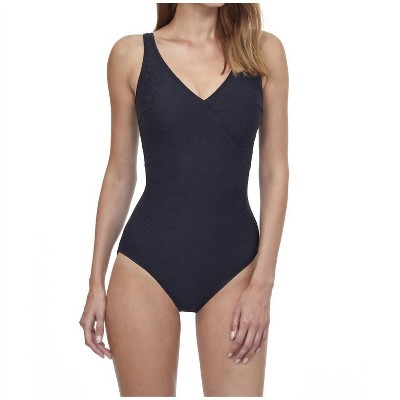 Women's Diamond In The Rough Surplice One Piece Swimsuit - Profile By Gottex