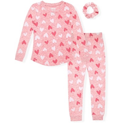 Sleep On It Girls 2-Piece Super Soft Jersey Long Sleeve Snug-Fit Pajama Set