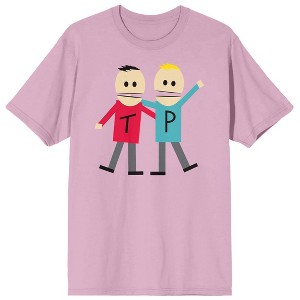 South Park Terrance And Phillip Crew Neck Short Sleeve Cradle Pink Men's T-shirt - 1 of 2