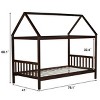 Fontoi Beds, Twin Size Bed, Wood Bed with Headboard and Footboard for Girls and Boys, Brown, 41"*68.1"*79.1" - 2 of 4