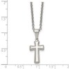 Black Bow Jewelry Stainless Steel Small Pillow Cross Necklace, 18 Inch - 4 of 4