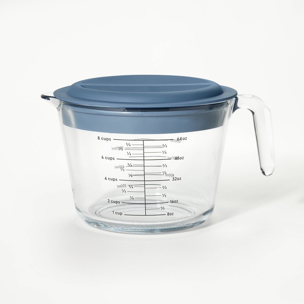 8 Cup Glass Measuring Cup with Lid Clear - Figmint™
