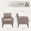 Mid Century Modern Fabric Accent Chair, Modern Wingback Living Room Chair, Comfy Armchair Single Sofa Chair with Wood Legs for Office,Bedroom - 2 of 4