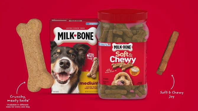 Milk-Bone Beef Soft &#38; Chewy Filet Mignon Canister Dog Treats -25oz, 2 of 7, play video