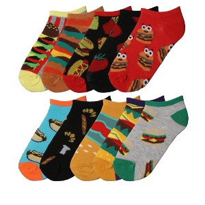 Kids Boys 10 Pairs Classy Lightweight Novelty Ocean Delight Food Pattern Ankle/Low Cut Socks - 1 of 1