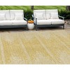 Gold And Ivory Abstract Washable Indoor Outdoor Area Rug - 2 of 4