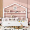 Wooden House Bed with 2 Drawers,Kids Bed with Storage Shelf - 2 of 4