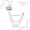 Unique Bargains Crown Hanging Chain Brooch Rhinestone Suit Pins - 2 of 4