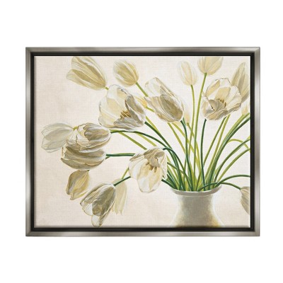 Stupell Industries Tranquil White Tulip Bouquet in Country Vase