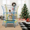 Costway Kids Mini Trampoline w/59'' Higher Enclosure Net Seamless Jumping Mat Zipper Door Yellow\Orange - 4 of 4