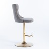 A&A Furniture,Golden Swivel Velvet Barstools Adjusatble Seat Height from 25-33 Inch, Modern Upholstered Bar Stools Tufted ,Set of 2 - 3 of 4