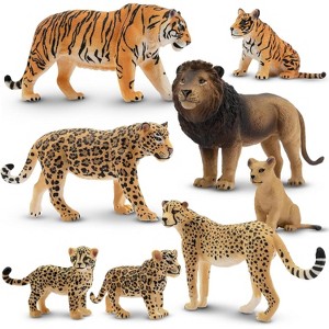 8PCS Wolf Figures Forest Animals Toy Figurines - Plastic Jungle Zoo Animal Figurines for Kids Boys Girls Age 3-5 6-12 - 1 of 4