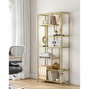 VASAGLE Bookshelf, 6-Tier Tall Bookcase, Display Shelf, Plant Stand, 11.8 x 31.5 x 70.9 Inches, Particleboard, Gold - 2 of 4