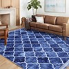 Area Rug Washable Non Slip Backing Boho Trellis Rug Low Pile Distressed Floor Carpet Retro Accent Rug for Living Room Bedroom - 2 of 4