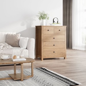 Nasitip 5 Drawer Dresser for Bedroom, Wood Dresser Organizer with Deep Space, Storage Cabinet for Entryway, Hallway, Home Office - 1 of 4