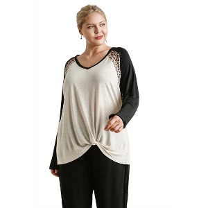 Women's Leopard Knot Top - umgee - 1 of 4