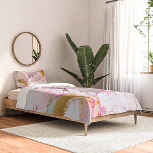 Deny Designs 2pc Twin/Twin Extra Long Iveta Abolina Winter Marble Comforter Set: Abstract Microfiber Bedding Set with Pillowcase - 1 of 3