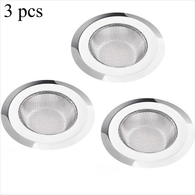 3Pcs stainless steel kitchen sink filter, 4.5 "wide side food trap basket for most drain outlets durable and easy to clean drain filter, basket filter