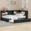 Whisen Metal Full Size Daybed with Trundle, Storage Cabinets and USB Ports - 2 of 4