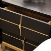 JTH LUXE Kingsly 21" Wide Contemporary Glam Storage Side Table, Espresso Black Birchwood & Veneer - 2 of 4