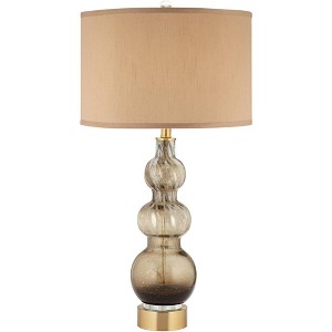 Pacific Coast Lighting Noor 32 1/2" Tall Large Mid Century Modern Luxe End Table Lamp Art Glass Single Brown Shade Living Room Bedroom Bedside House - 1 of 4