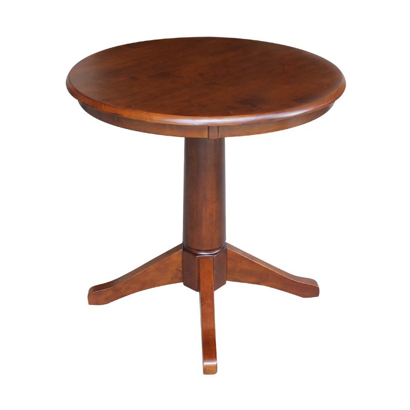 30" Nick Round Top Pedestal Table Espresso - International Concepts, 3 of 7