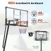 Basketball Hoop Outdoor Portable 48 Inch Backboard, 4.92-10ft Quickly Adjustable Basketball Goal System with Wheels for Court/Backyard - 3 of 4