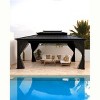 Gazebo for All Weather, with Double Metal Roof, Net, and Curtain, Permanent Building for Patio - 2 of 4