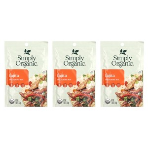 Simply Organic Fajita Seasoning Mix, 3 Packets, 1 oz (28 g) Each - 1 of 2