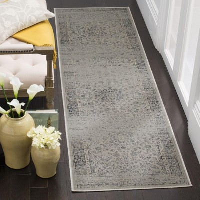 Vintage Light Blue Viscose Runner Rug - 2'2"x8'