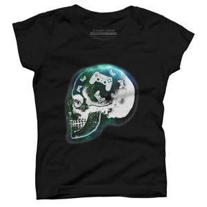 Girl's Design By Humans Gaming Is Always In My Skull Mind By COVI T-Shirt - 1 of 2