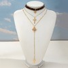 HTUTWOO Leopard Print Heart Cross Multi-Layer Long Necklace, Stackable Women Jewelry Gift Suitable for Daily, Gatherings and Banquets - 2 of 4