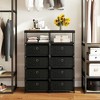 Resenkos 4-Drawer Fabric Storage Tower,Wooden Top + Durable Metal Frame, for Bedrooms, Living Rooms & Entryway Storage, Rustic Brown & - 3 of 4