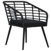 vidaXL Patio Chairs with Cushions 2 pcs Poly Rattan Black - 2 of 4