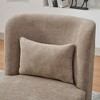 PAGED 25.2 "Wide Modern Chenille Accent Chair, Armless Metal Base 360° Swivel Chair with Pillow, Suitable for Living Room, Bedroom, Beige - 4 of 4