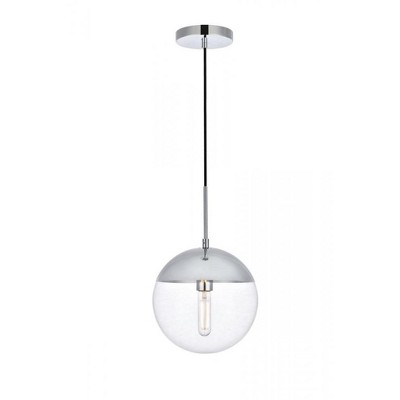 Elegant Lighting Eclipse 1 Light Chrome Pendant With Clear Glass