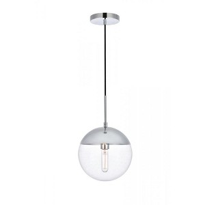 Elegant Lighting Eclipse 1 Light Chrome Pendant With Clear Glass - 1 of 4