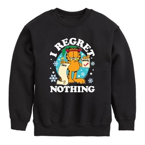 Boys' - Garfield - I Regret Nothing Graphic Long Sleeve Fleece Sweatshirt - 1 of 4
