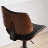 CAVINAS 25"-33.4"Bentwood Bar Stools,Set of 2,Mid-Century Modern Counter Height Barstools,360°Swivel Adjustable Height Chairs,Upholstered - 3 of 4
