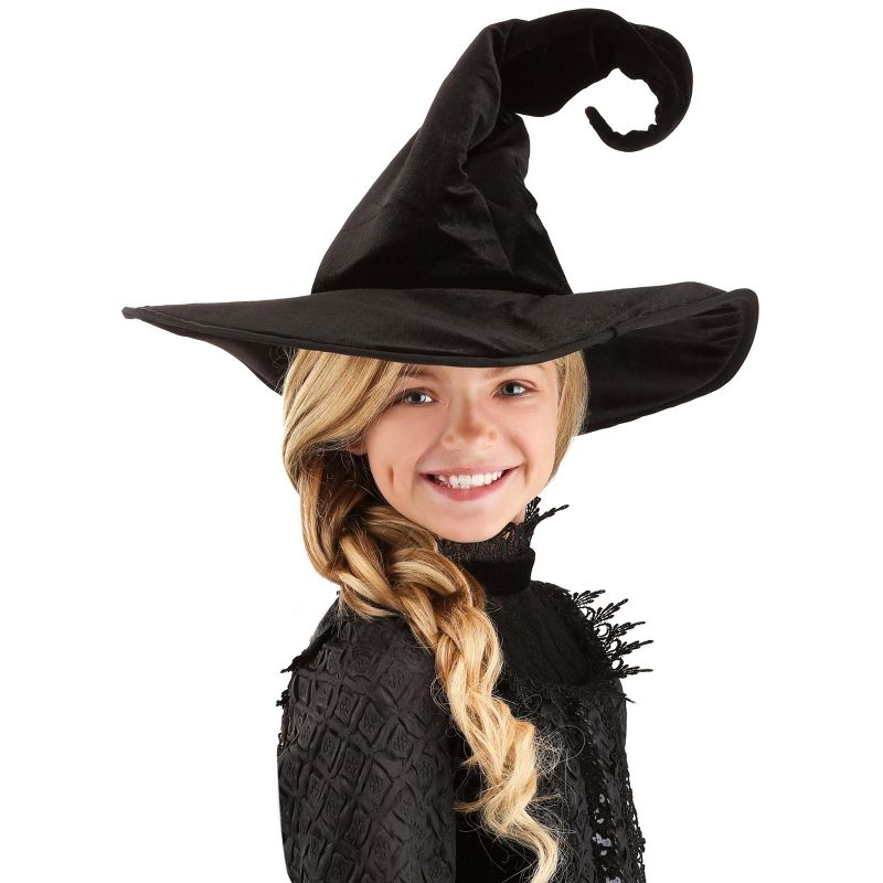 HalloweenCostumes.com  Girl Deluxe Witch Hat for Girls, Black, 2 of 6