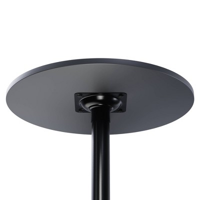 Transitional Black Round Wood Counter Height Pub Table - 23.62"