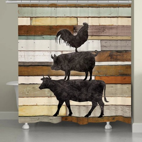 Laural Home Farmhouse Animals Shower Curtain - image 1 of 1