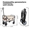 YONWAY Foldable Wagon Cart,Dual-Layer Design Beach Wagon,with All-Terrain Wheels for Camping Shopping Sports Gardening Fishing 225lbs Capacity - 3 of 4